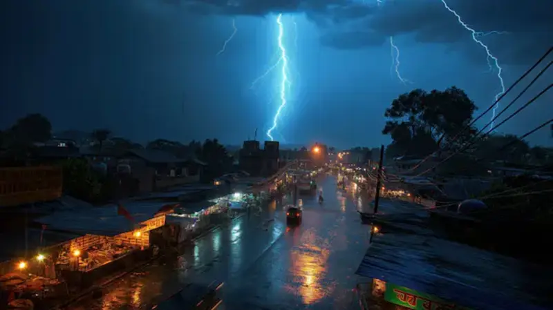 amenaza de tormenta eléctrica intensa